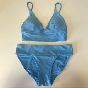 Aerie Women's Bikini 2-Piece Set Blue Swimsuit